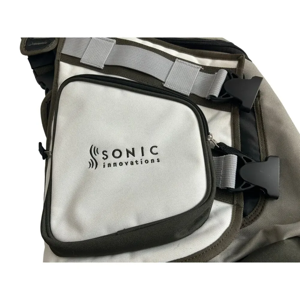 Sonic Sling Backpack Gray &‎ White Crossbody Bag –Unisex Travel Shoulder Pack